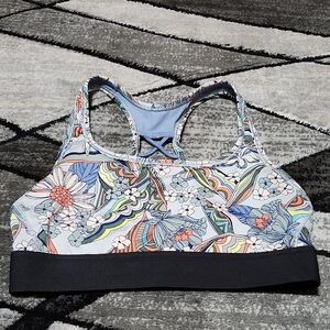 VS VICTORIA SPORT 2017 MULTI-COLOR FLORAL STRAPPY RACERBACK SPORTS BRA